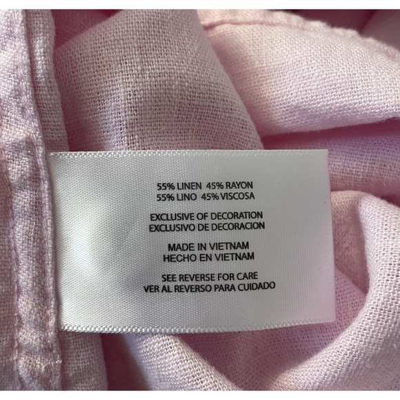 Orvis Womens Linen Blend Button Up  Pastel Pink XXL Resort Lagenlook Minimalist - Picture 7 of 11